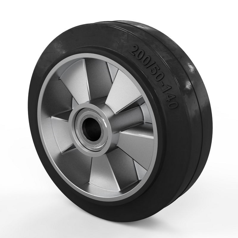 Колесо 200х50 аллюм / резина с подшипниками
