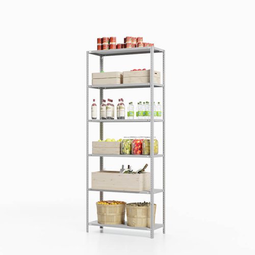 Стеллаж металлический для погреба ТС Лайт, 2000x1200x500 мм. Полки: 6 шт. металл (ТС 20120560)