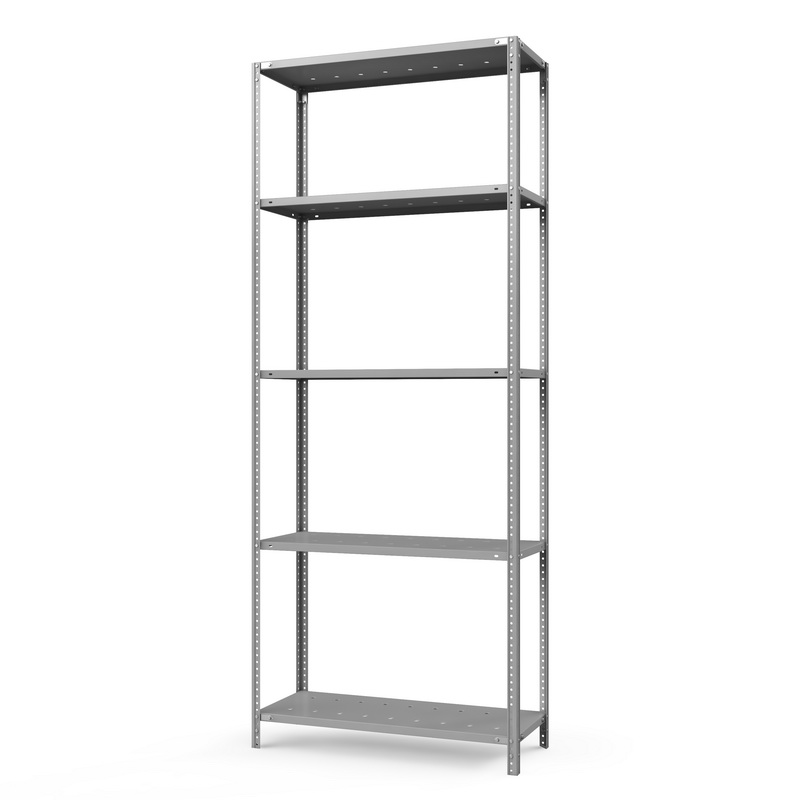 Стеллаж металлический ТС Лайт, 2500x1000x800 мм. Полки: 5 шт. металл перф. (ТС 25100851)