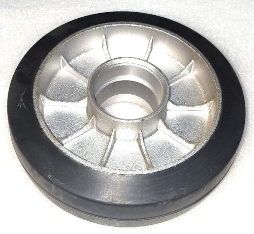 Колесо 200х50 алюминий / резина без подшипников