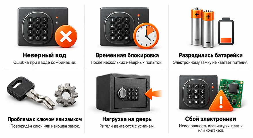 Почему сейф перестал открываться