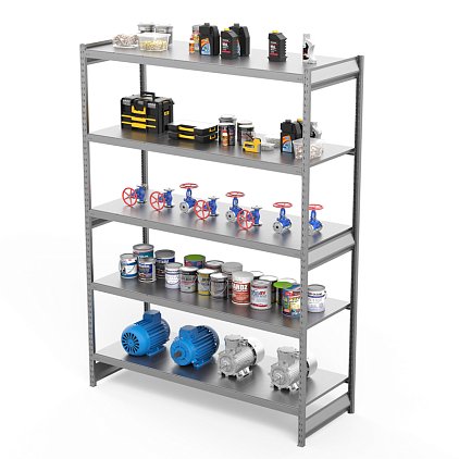 Стеллаж грузовой СГ Ультра (2500х1800х800 мм) 5 ярусов, цинк (СГУ 2518085)