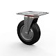 Колесная опора поворотная, колесо ⌀125 мм -  черная резина – изображение №1