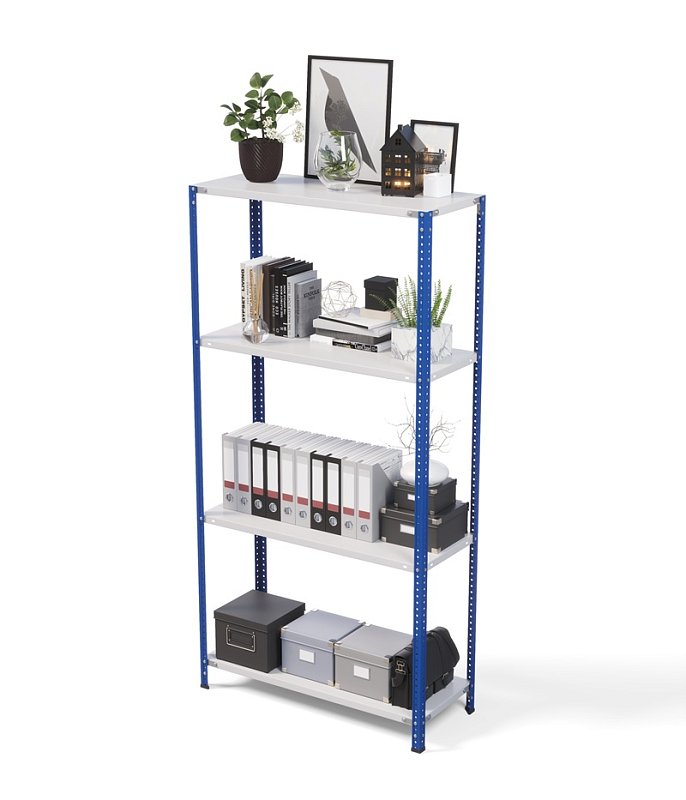 Стеллаж ТС Лайт 2000х1000х400, 4 полки, синие стойки